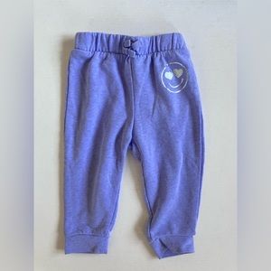 THE CHILDRENS PLACE, purple smiley sweatpants,12-18 month!